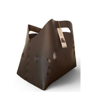 Decorative Genuine Leather Storage Basket